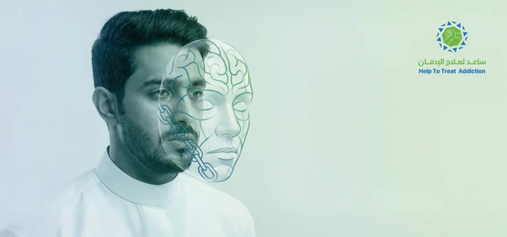رسم توضيحي يدمج بين العقل البشري والتعافي، يمثل خدمة علاج التشخيص المزدوج (الاضطراب النفسي والإدمان) التشخيص المزدوج في مركز ساعد بسلطنة عُمان.