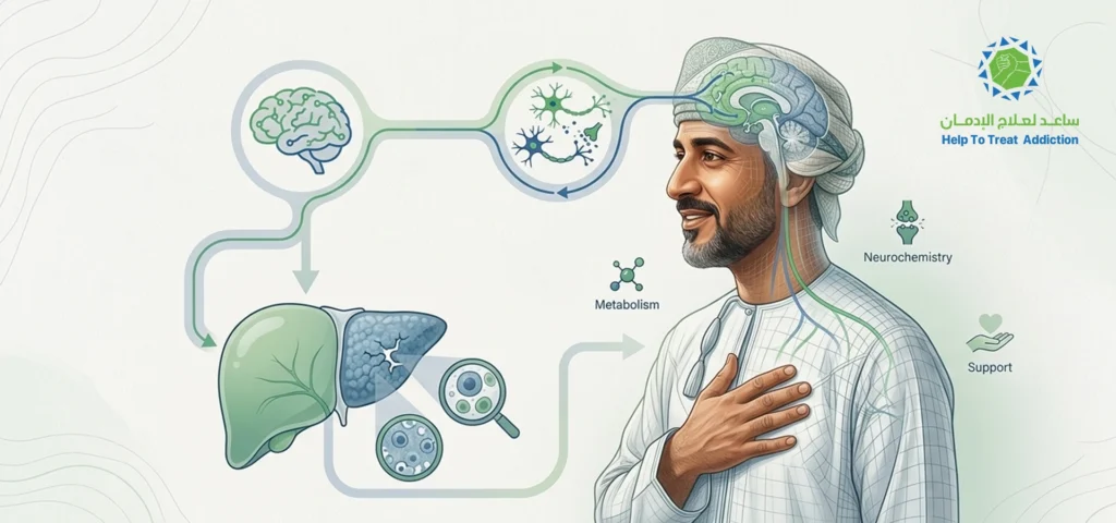 اعراض مدمن الكحول وتأثيرها على الدماغ والكبد والجهاز العصبي بشكل تدريجي