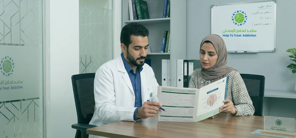 استشارة طبية داخل مراكز علاج الإدمان في سلطنة عمان مع طبيب متخصص