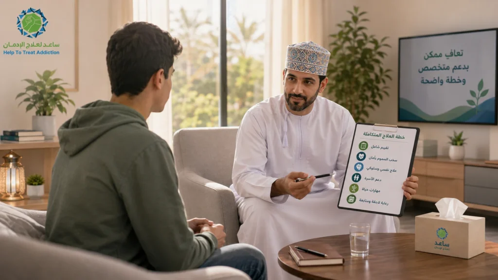 كيفية العلاج من ادمان المخدرات من خلال جلسة تقييم وخطة علاج متكاملة داخل مركز ساعد